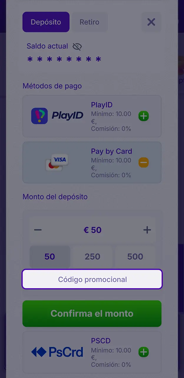 Active su recompensa especial e introduce tu código promocional en Robocat.