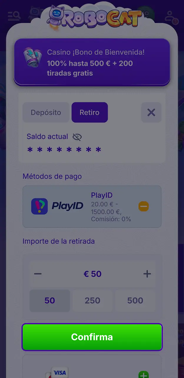 Envía una solicitud de retirada de fondos a Robocat.